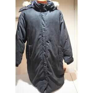 Cabela’s Goose Down Parka Jacket 2XL Black Hooded Winter Coat Outdoor Warm